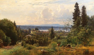 Giornata estiva sul lago di Starnberg, castello di Possenhofen in primo piano da Anders Andersen Lundby